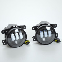 Протитуманні LED Фари круглі D89 мм / Лінза без ДХО / 12V / євро роз'єм / регулювання / жовті / 2 шт
