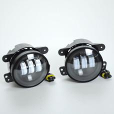 Протитуманні LED Фари круглі D89 мм / Лінза без ДХО / 12V / євро роз'єм / регулювання / жовті / 2 шт