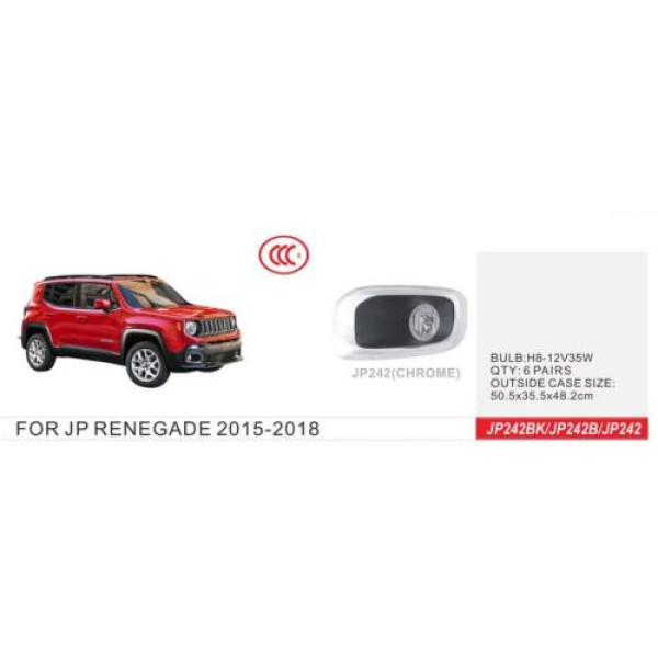 Противотуманные фары для Jeep Renegade 2015-2018 H8 12V 35W с проводкой Комплект (JP-242)