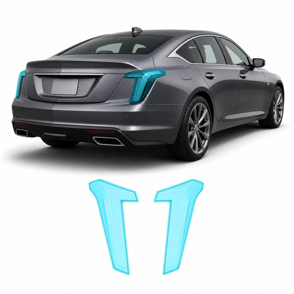 Антигравійна захисна бронеплівка за лекалами для Cadillac CT5 I 2019-2024 - задні ліхтарі стопи