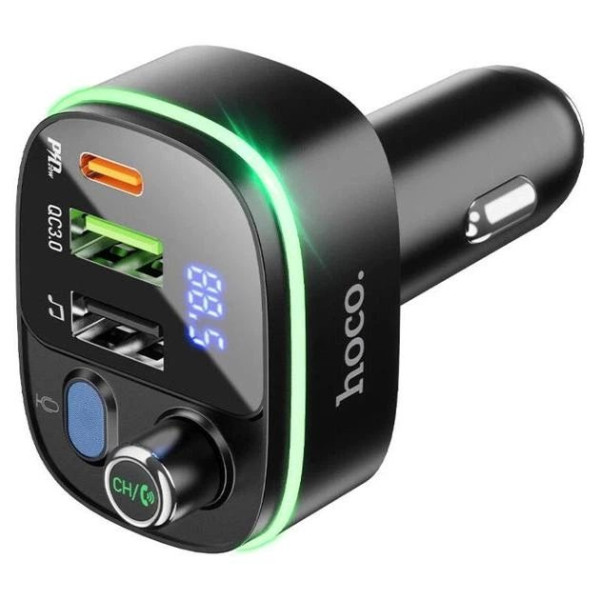 Автомобильный FM модулятор (трансмиттер) Hoco E62 2хUSB + Type-C FM 2/24V
