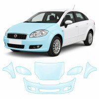 Антигравійна захисна бронеплівка за лекалами для Fiat Linea 323 2007-2018 - передня частина авто (капот бампер крила))