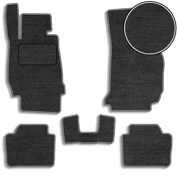 Ворсовые коврики для BMW 3 (F30 / F31) 2011-2019 с подпятником Черные 5 шт (Carrera)