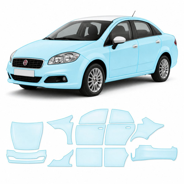 Антигравійна захисна бронеплівка за лекалами для Fiat Linea 323 2007-2018 - повний кузов