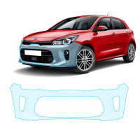 Антигравийная защитная бронепленка по лекалам для Kia Rio YB 2017-2019 - передний бампер