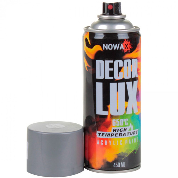 Акриловая высокотемпературная краска Nowax 650° Спрей 450 мл Серая (silver grey/ral9022) NX48038