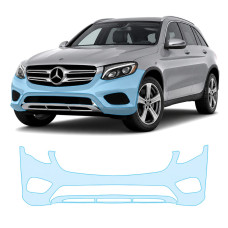 Антигравійна захисна бронеплівка за лекалами для Mercedes-Benz GLC X253 2015-2019 - передній бампер