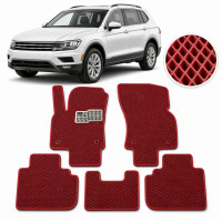 Килимки в салон EVA для Volkswagen Tiguan II USA Allspace 2015- з підп'ятником Червоні 5 шт