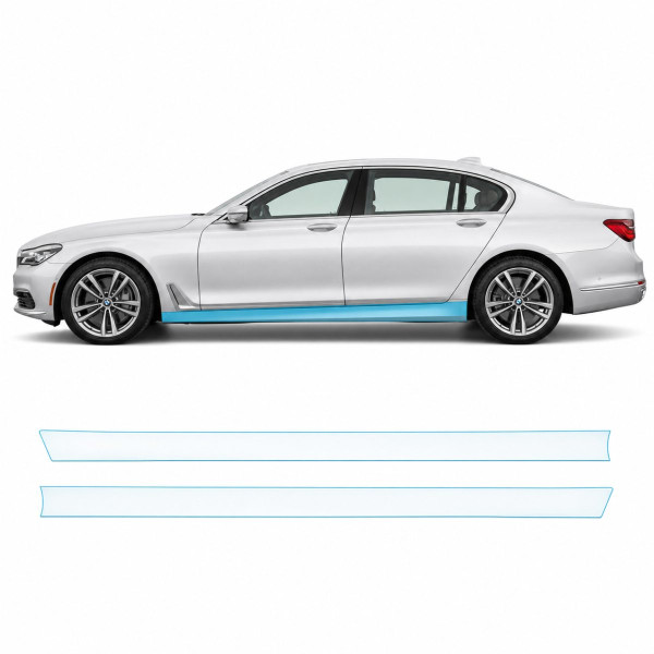 Антигравийная защитная бронепленка по лекалам для BMW 7 Series G11/G12 2015-2019 - нижняя зона кузова пороги