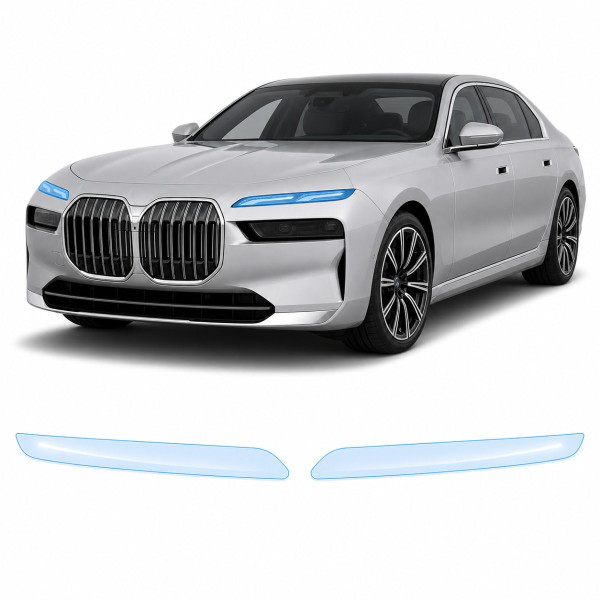 Антигравийная защитная бронепленка по лекалам для BMW i7 G70 2022- оптика (фары и ПТФ)