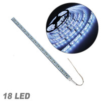 Лента диодная алюминий 12V - 25 см - 2А 18LED - в силиконе эффект сплошной ленты Синий свет (4014)