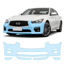 Антигравійна захисна бронеплівка за лекалами для Infiniti Q50 V37 2013-2017 - передній бампер