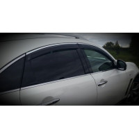Дефлекторы окон ветровики Infiniti EX35 / 37 2007- С Хром Молдингом