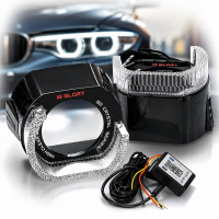 LED Маска Ангельські очі 3" D76 мм 12V 6000K Стиль BMW Білий Світло 2 шт (R7-L)