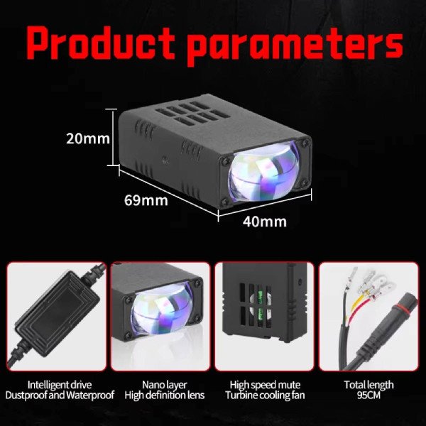 LED Фара Світлодіодні 35W 40 x 22 x 55 мм 12-80V External SportLight L25 на одну лінзу W/Y Мультипідсвічування 2 шт