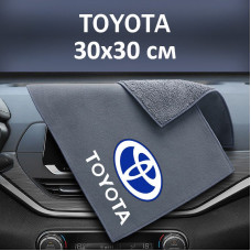 Флисовое полотенце для авто с логотипом Toyota 30х30 см