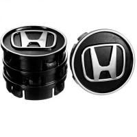 Колпачки на титаны Honda 60 x 55 мм обемный логотип Черные 4 шт