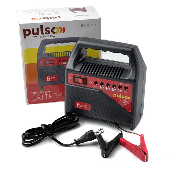 Зарядное устройство для автомобильного аккумулятора PULSO 6-12 V / 6 А (BC-15860)