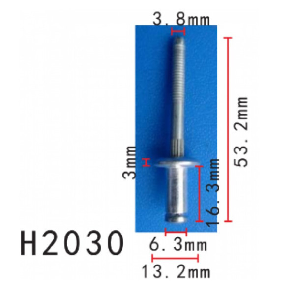 Заклепка металлическая Ford, Chevrolet, Chrysler, Ford (9436175, 6031115, 385189S100)H2030)