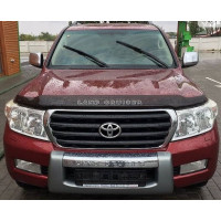 Дефлектор капота мухобойка для Toyota Land Cruiser 200 2007- Темный Logo