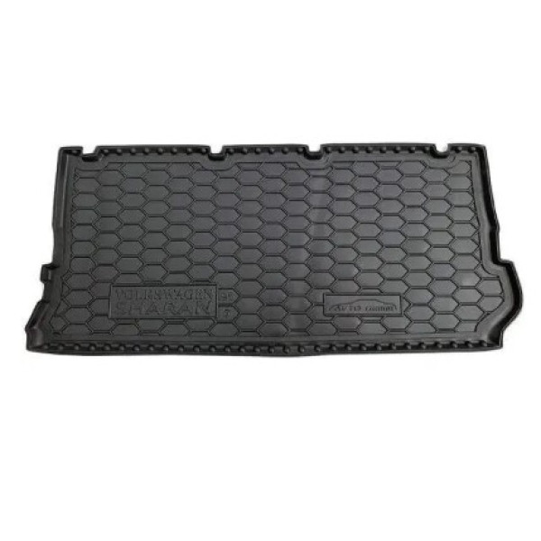 Автомобильный коврик в багажник Volkswagen Sharan 1995-2000 7 мест / Резино - пластик