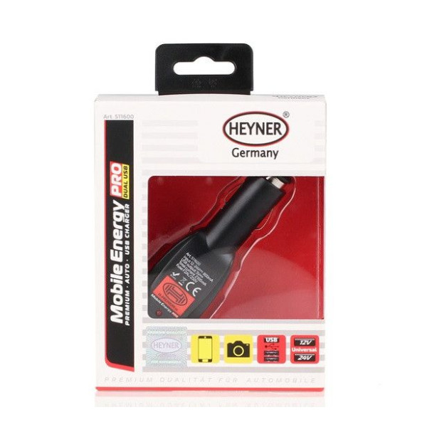 Автомобильное зарядное устройство Heyner 12/24V 2.1A / 2USB Оригинал (511600)