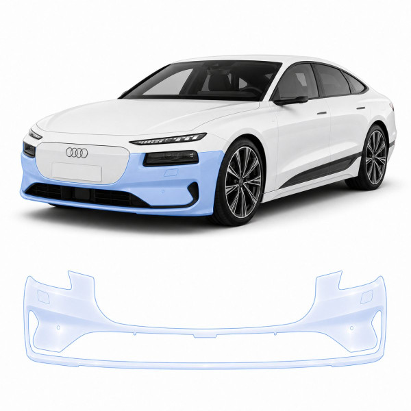 Антигравийная защитная бронепленка по лекалам для Audi A6 e-tron C9 2024- передний бампер
