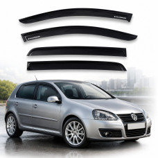 Дефлектори вікон ветровики Volkswagen Golf 5 Хетчбек 2003-2009 Скотч 3M Voron Glass