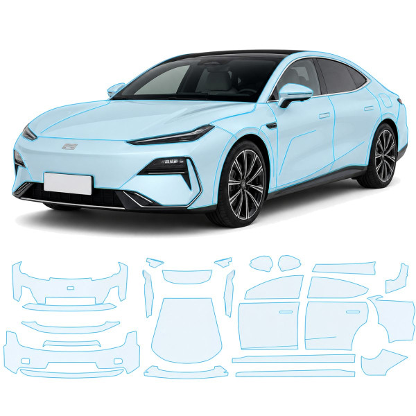 Антигравійна захисна бронеплівка за лекалами для Geely Galaxy E8 I 2023- повний кузов