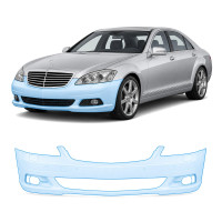 Антигравийная защитная бронепленка по лекалам для Mercedes-Benz S-Class W221 2005-2009 - передний бампер