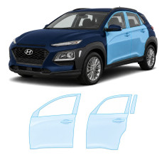Антигравийная защитная бронепленка по лекалам для Hyundai Kona OS 2017-2020 - зоны дверей и стойки окон