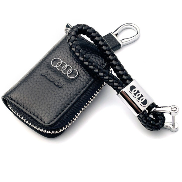 Автонабір №3 для Audi / Брелок та чохол для автоключів з логотипом / тиснена шкіра