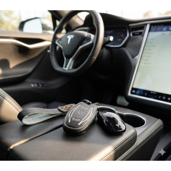 Чехол для автоключей TESLA S / 3 с Брелоком (3 кнопки №1)
