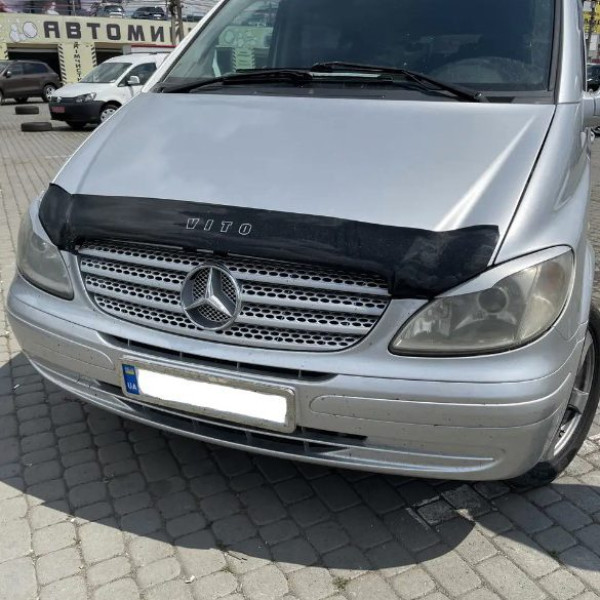 Дефлектор капота мухобійка Mercedes Vito 639 2003-2014 Євро кріплення Voron Glass