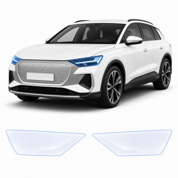 Антигравійна захисна бронеплівка за лекалами для Audi Q4 e-tron F4 2021- оптика (фари та ПТФ)