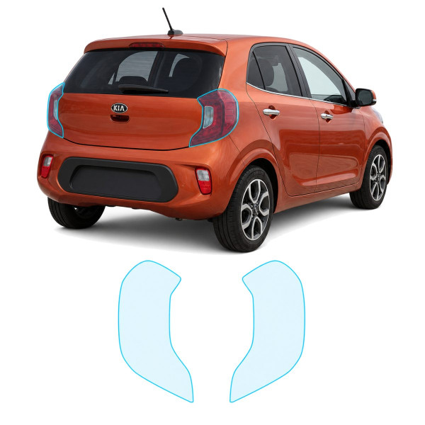 Антигравійна захисна бронеплівка за лекалами для Kia Picanto JA 2017-2019 - задні ліхтарі стопи