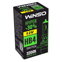 Автолампа галогенная Winso Hyper + 30% / HB4 / 55W / 12V / 1 шт (712600)