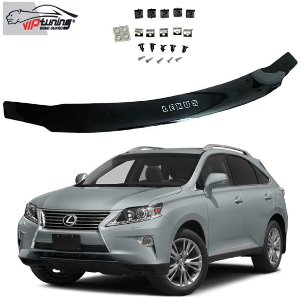 Дефлектор капота мухобойка Lexus RX 2009-2015 Евро Крепление (Vip Tuning) LX01