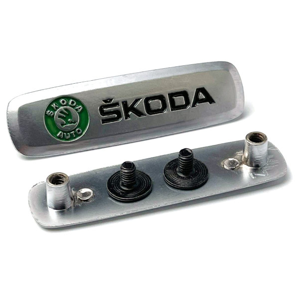 Емблема шильдик Skoda для автомобільних килимків Алюміній 1 шт