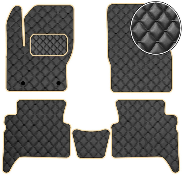 Килимки в салон для Ford C-Max 2003-2010 Екошкіра Бежеві 5 шт (Rombus)