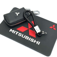 Подарочный набор №33 для Mitsubishi / Коврик Торпеди / Брелок / чохол тиснена кожа