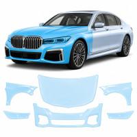 Антигравійна захисна бронеплівка за лекалами для BMW 7 Series G11/G12 facelift 2019-2022 - передня частина авто (капот бампер фари крила)
