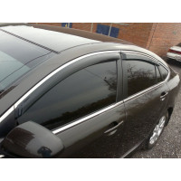 Дефлектори вікон вітровики для BMW 5 Series Е60 2003-2010 Хром молдинг