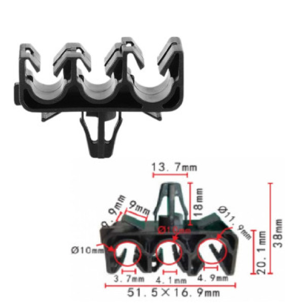 Кліпса тримач трубок електропроводки Toyota (77289-26010, 7728926010, 21209) (C1014)