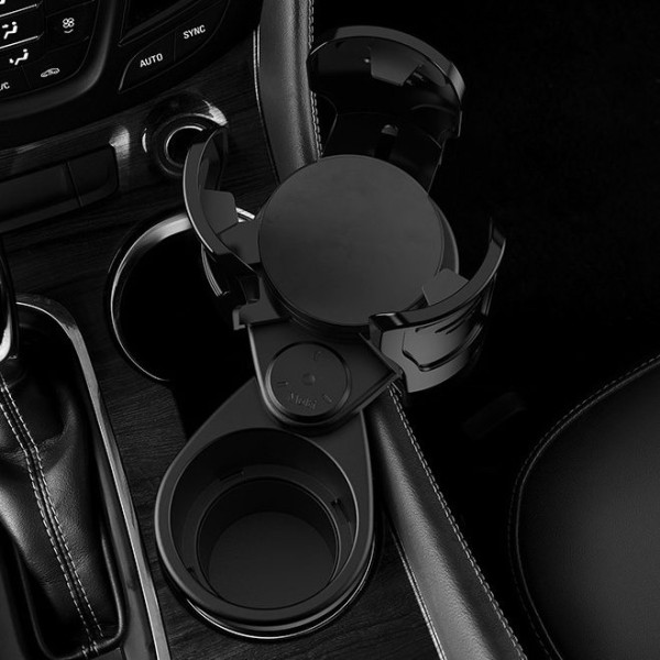 Підстаканник Автомобільний Підставка Для Напоїв Висувний Мат Чорний (SB-2088S)