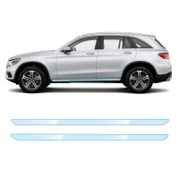 Антигравийная защитная бронепленка по лекалам для Mercedes-Benz GLC X253 2015-2019 - нижняя зона кузова пороги