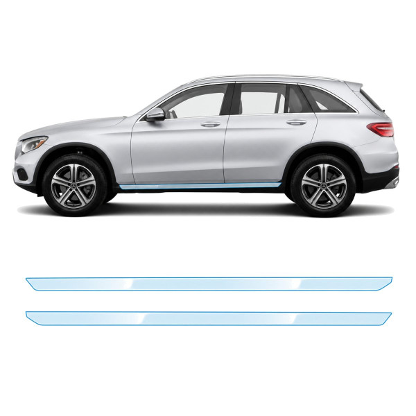 Антигравійна захисна бронеплівка за лекалами для Mercedes-Benz GLC X253 2015-2019 - нижня зона кузова пороги