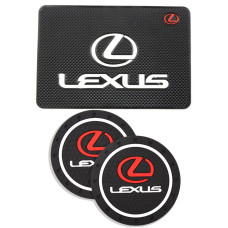 Набір антиковзних килимків для торпеди та підсклянника Lexus 3 шт 