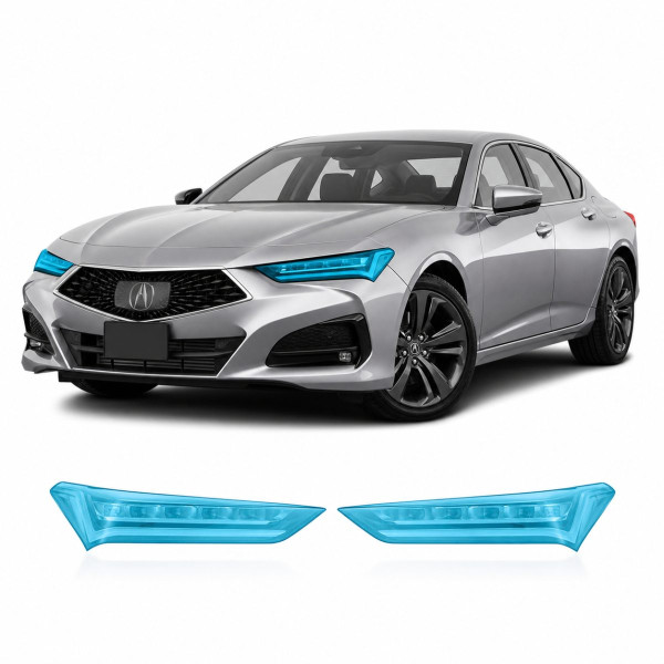 Антигравийная защитная бронепленка по лекалам для Acura TLX II 2021 - оптика (фары и ПТФ)