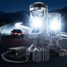LED лампи автомобільні F40 H4 140W 16000lm 6000K (Лінзовані D40 мм З Оманкою Canbus)